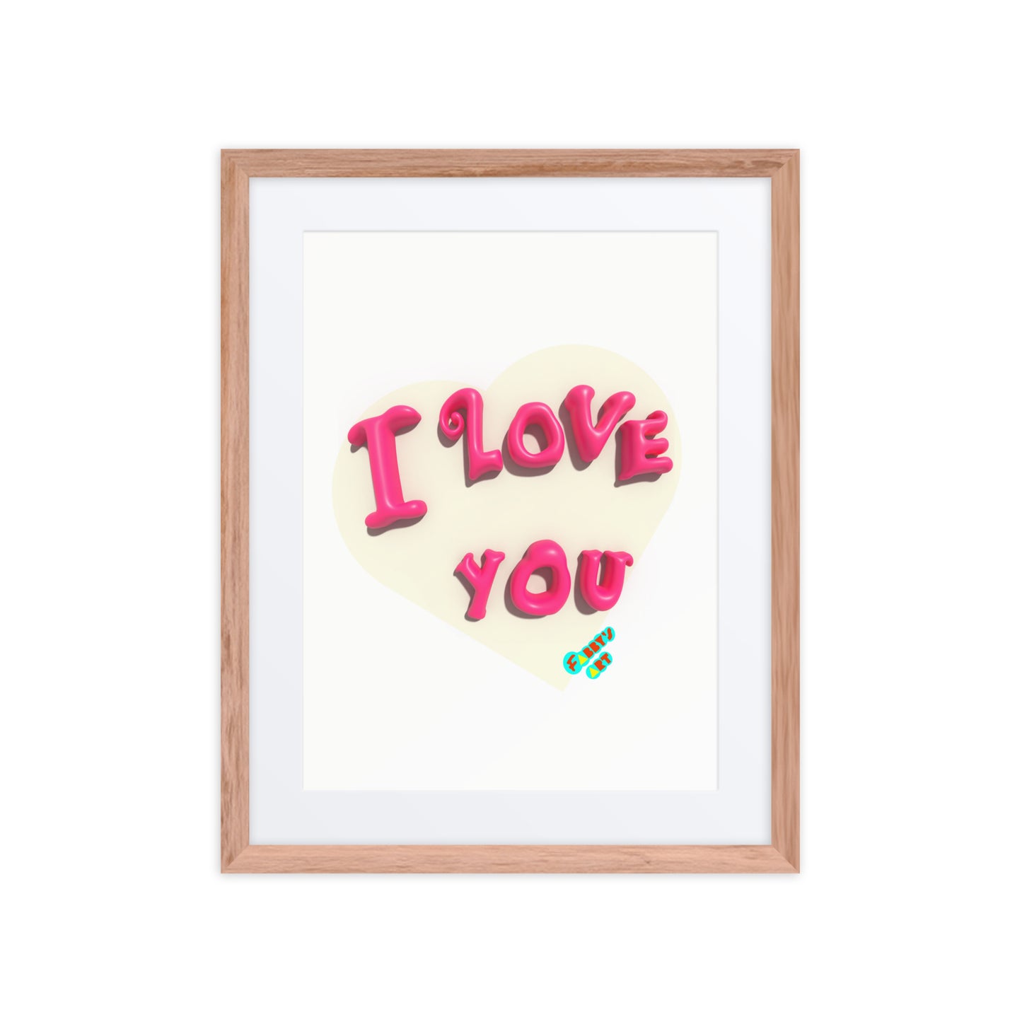 I love you heart, Framed poster with Mat