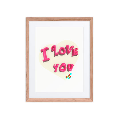 I love you heart, Framed poster with Mat