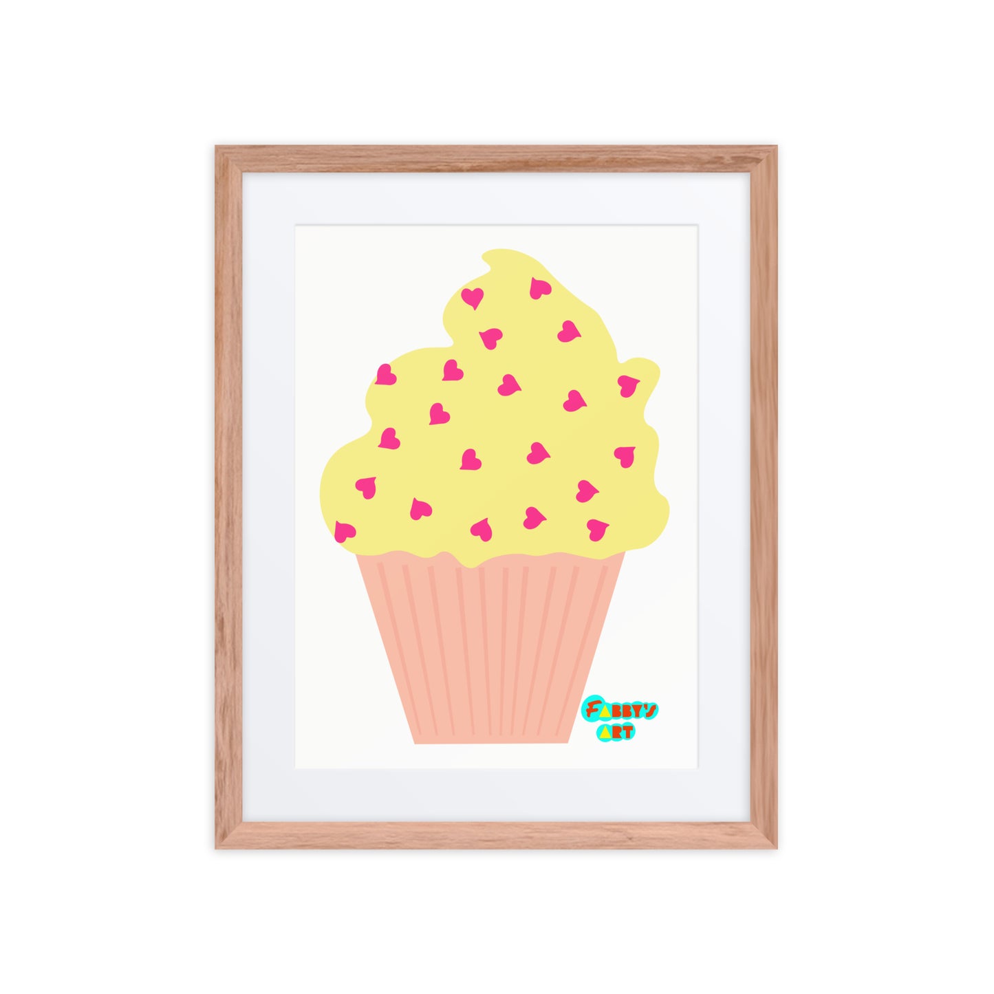 Yellow cupcake, Framed poster with Mat