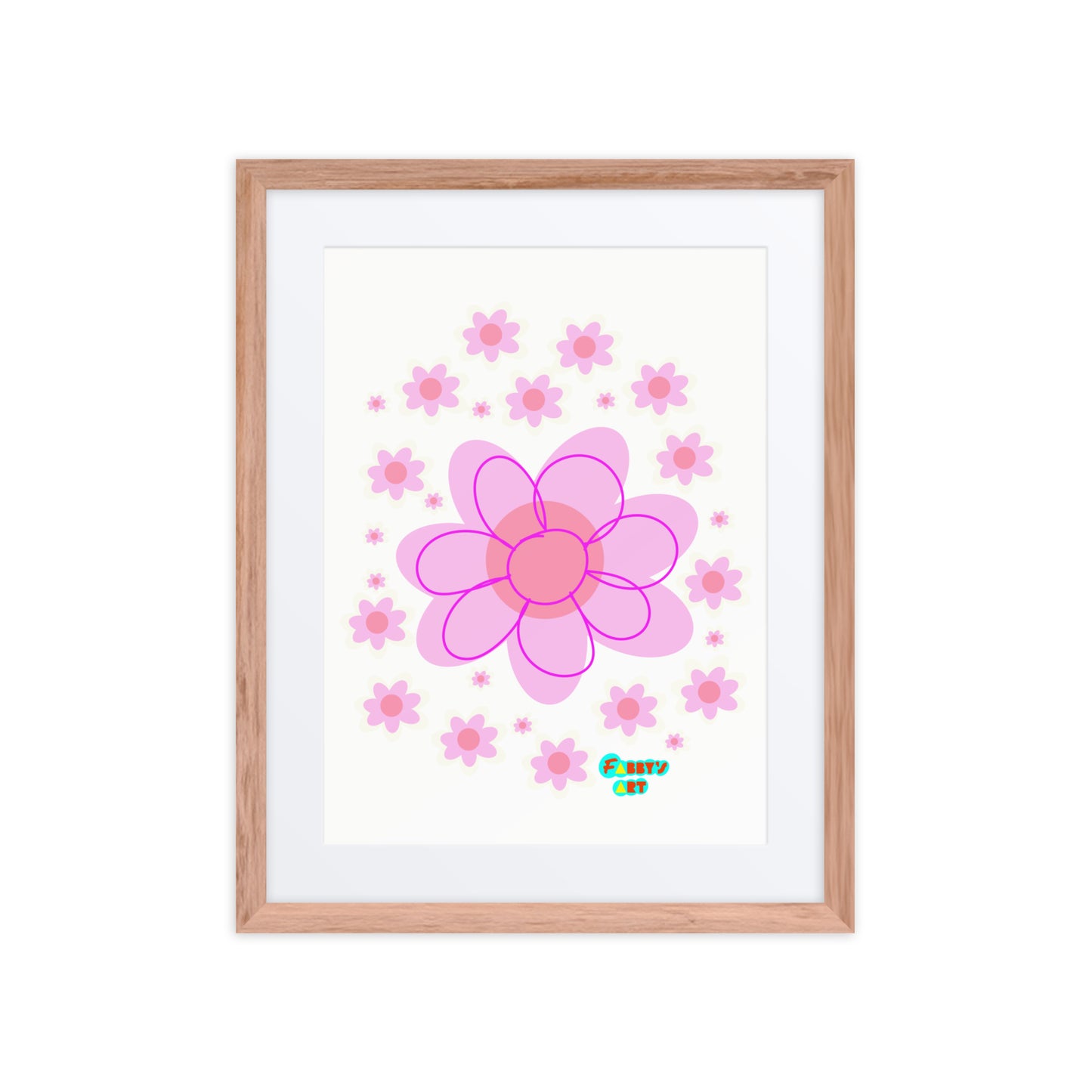 Pink Flower, Framed poster with Mat