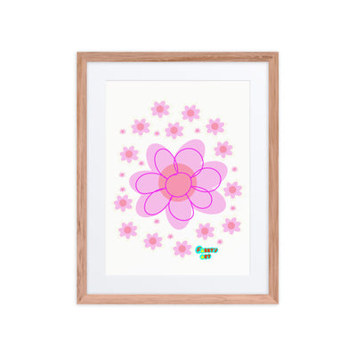 Pink Flower, Framed poster with Mat