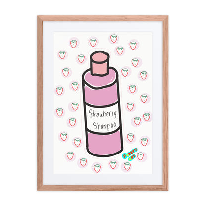 Strawberry shampoo, Framed poster with Mat