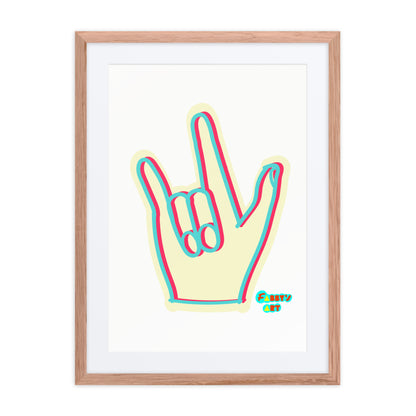 I love you sign language, Framed poster with Mat