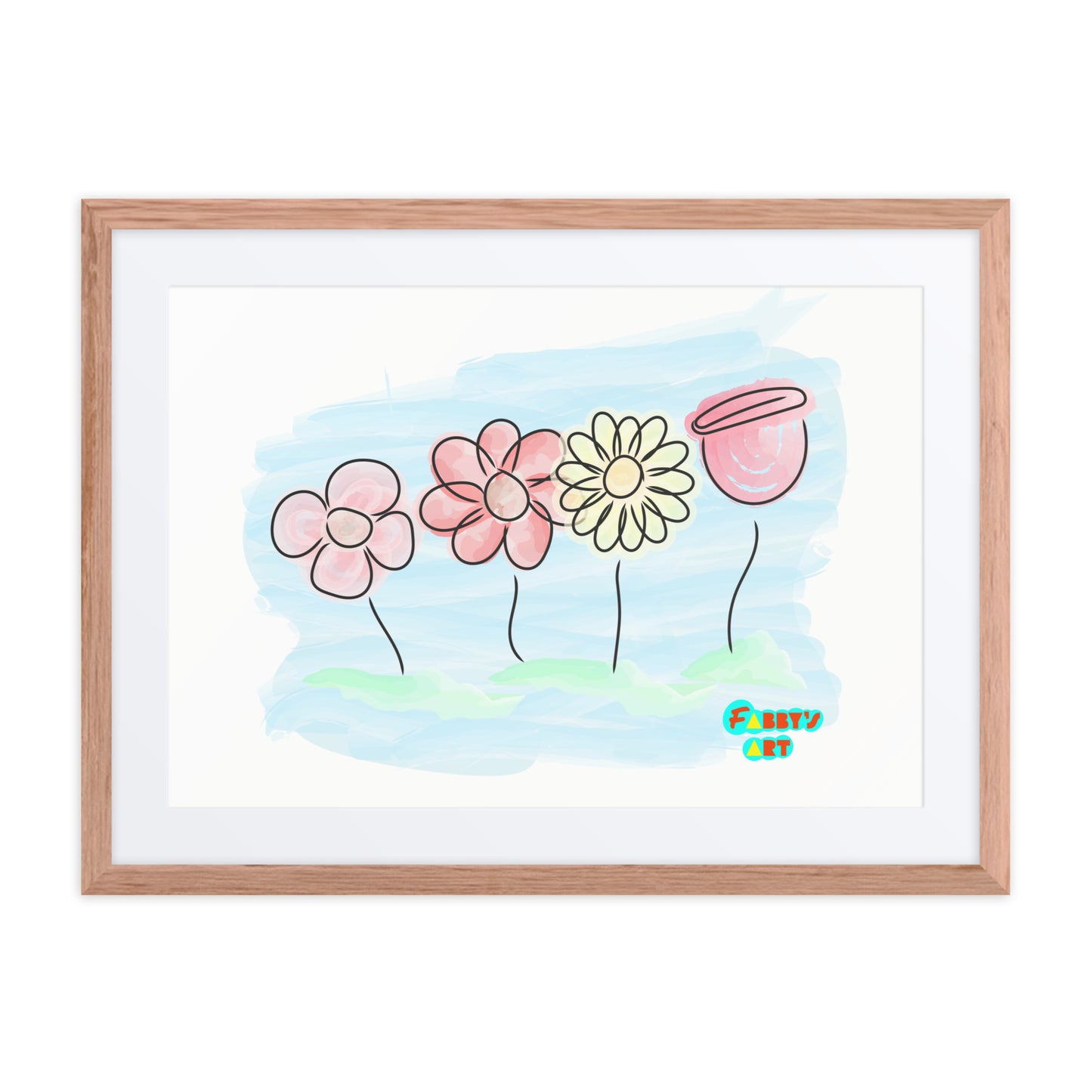 Buying myself four flowers, Framed poster with Mat