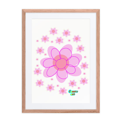 Pink Flower, Framed poster with Mat