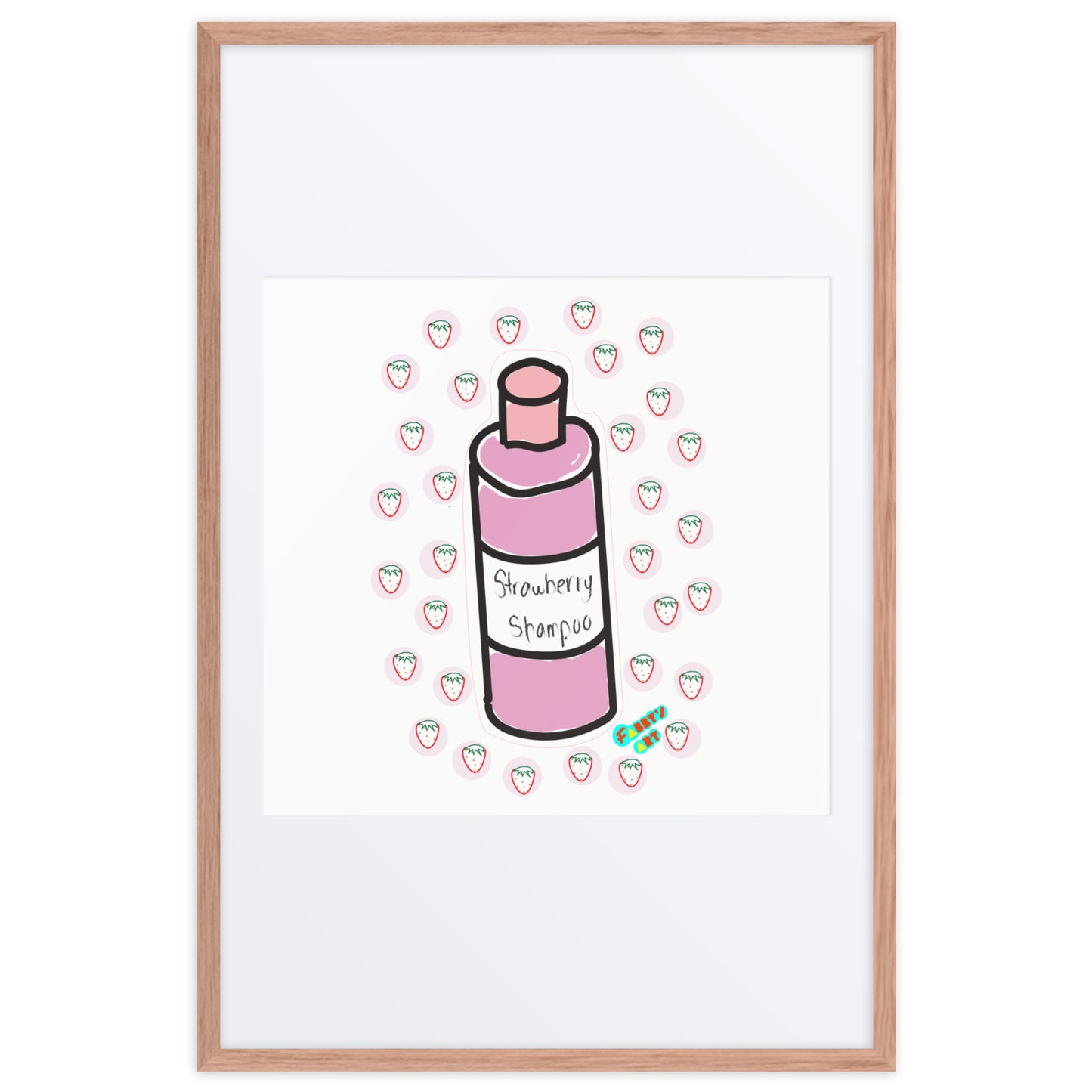 Strawberry shampoo, Framed poster with Mat