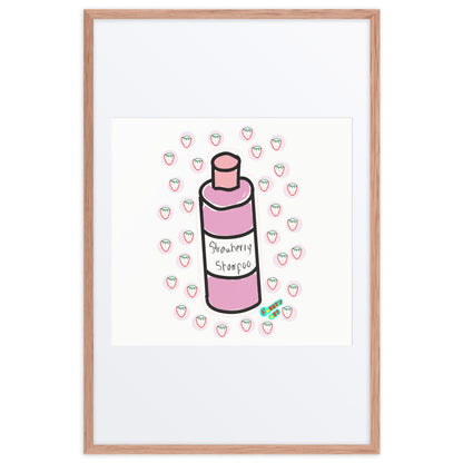 Strawberry shampoo, Framed poster with Mat