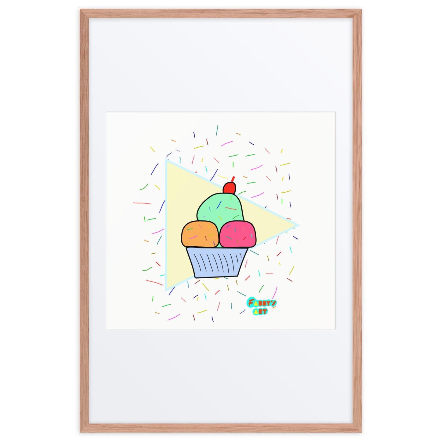 Ice cream time, Framed poster with Mat