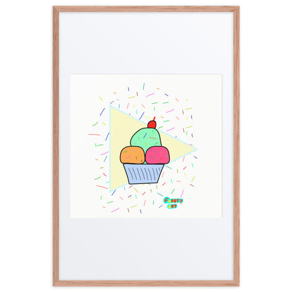 Ice cream time, Framed poster with Mat