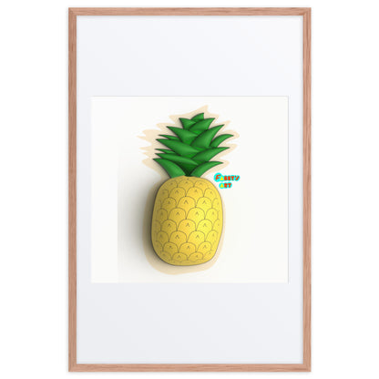 Pineapple 3D, Framed poster with Mat