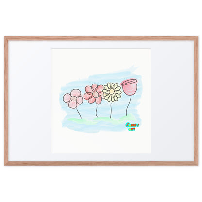 Buying myself four flowers, Framed poster with Mat