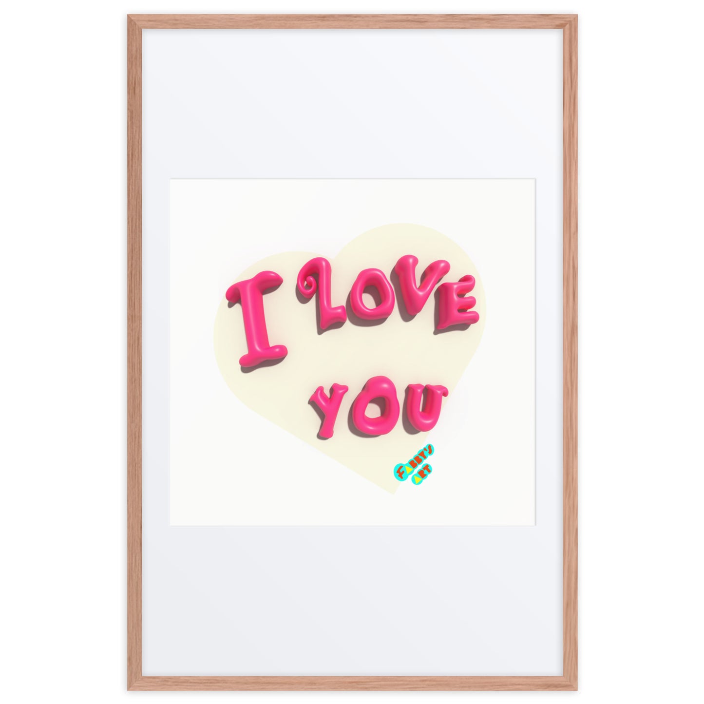 I love you heart, Framed poster with Mat