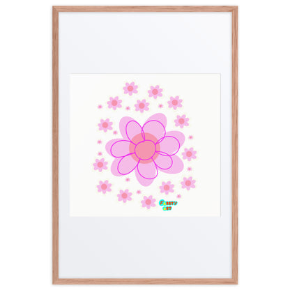 Pink Flower, Framed poster with Mat