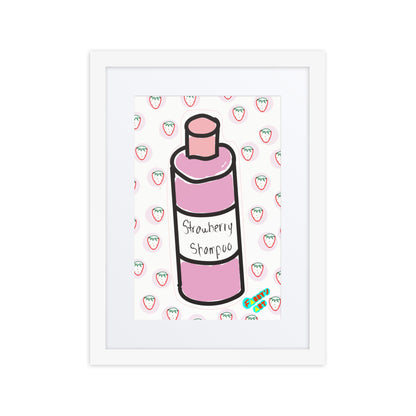 Strawberry shampoo, Framed poster with Mat