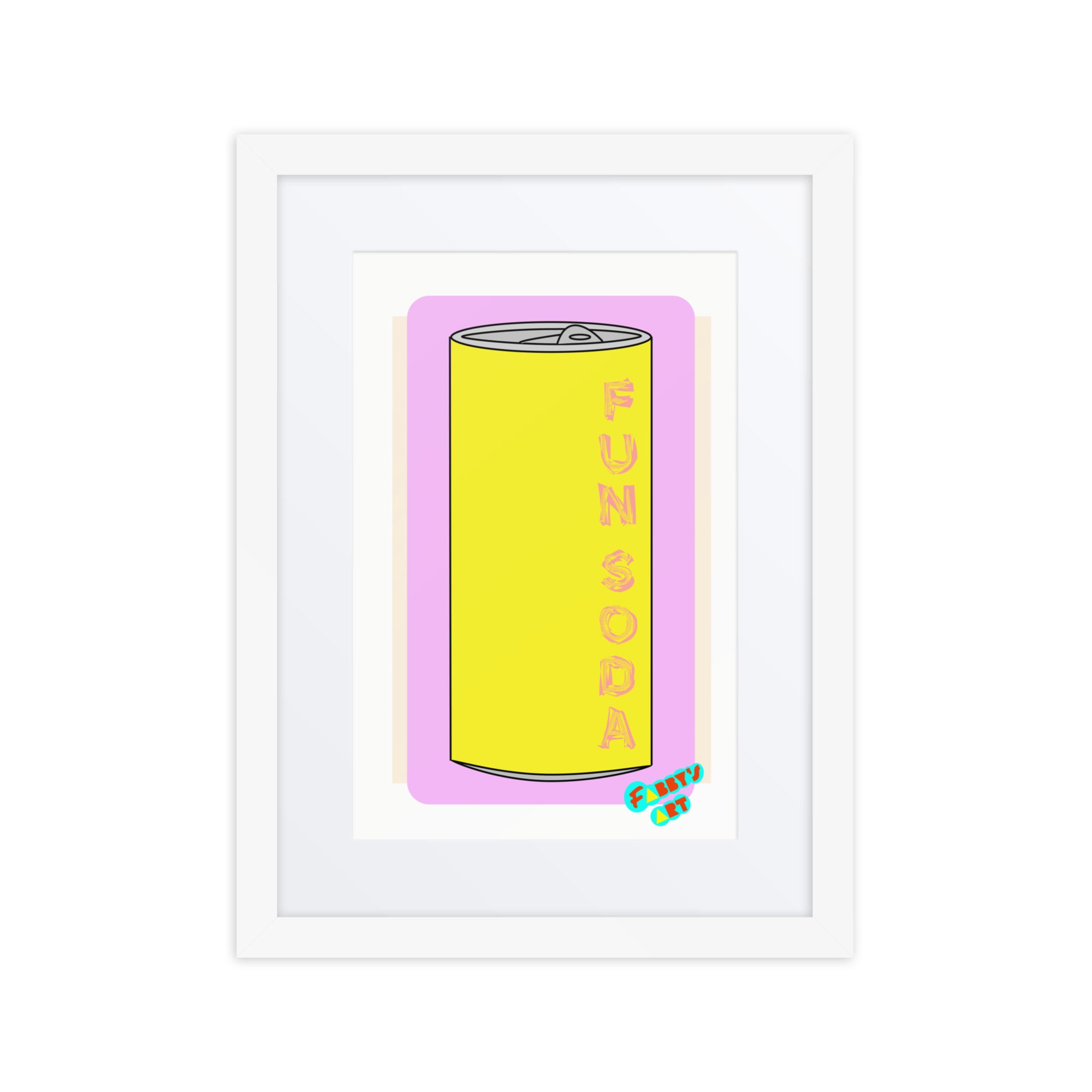 Fun soda 2D, Framed poster with Mat