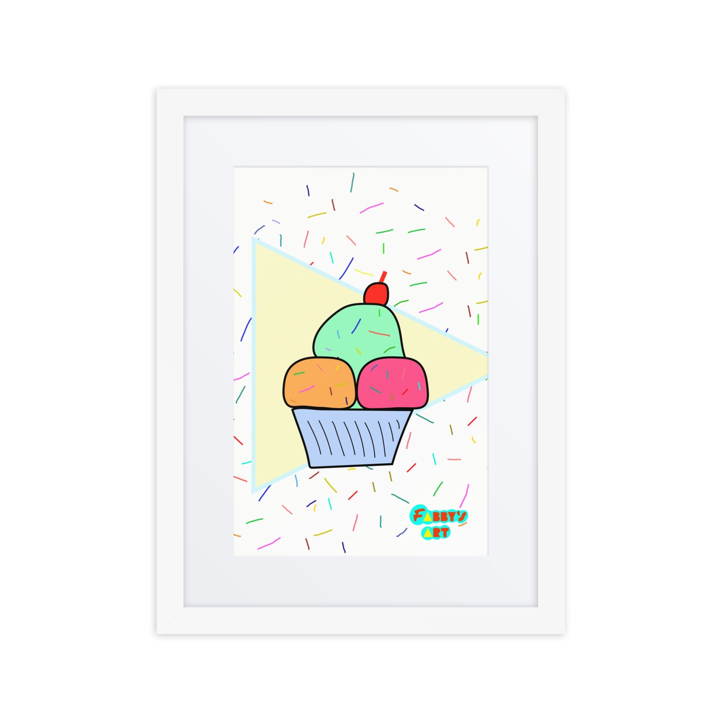 Ice cream time, Framed poster with Mat