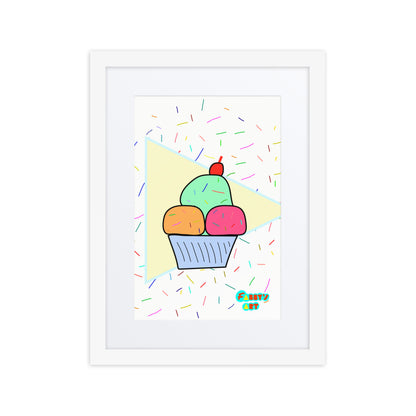 Ice cream time, Framed poster with Mat