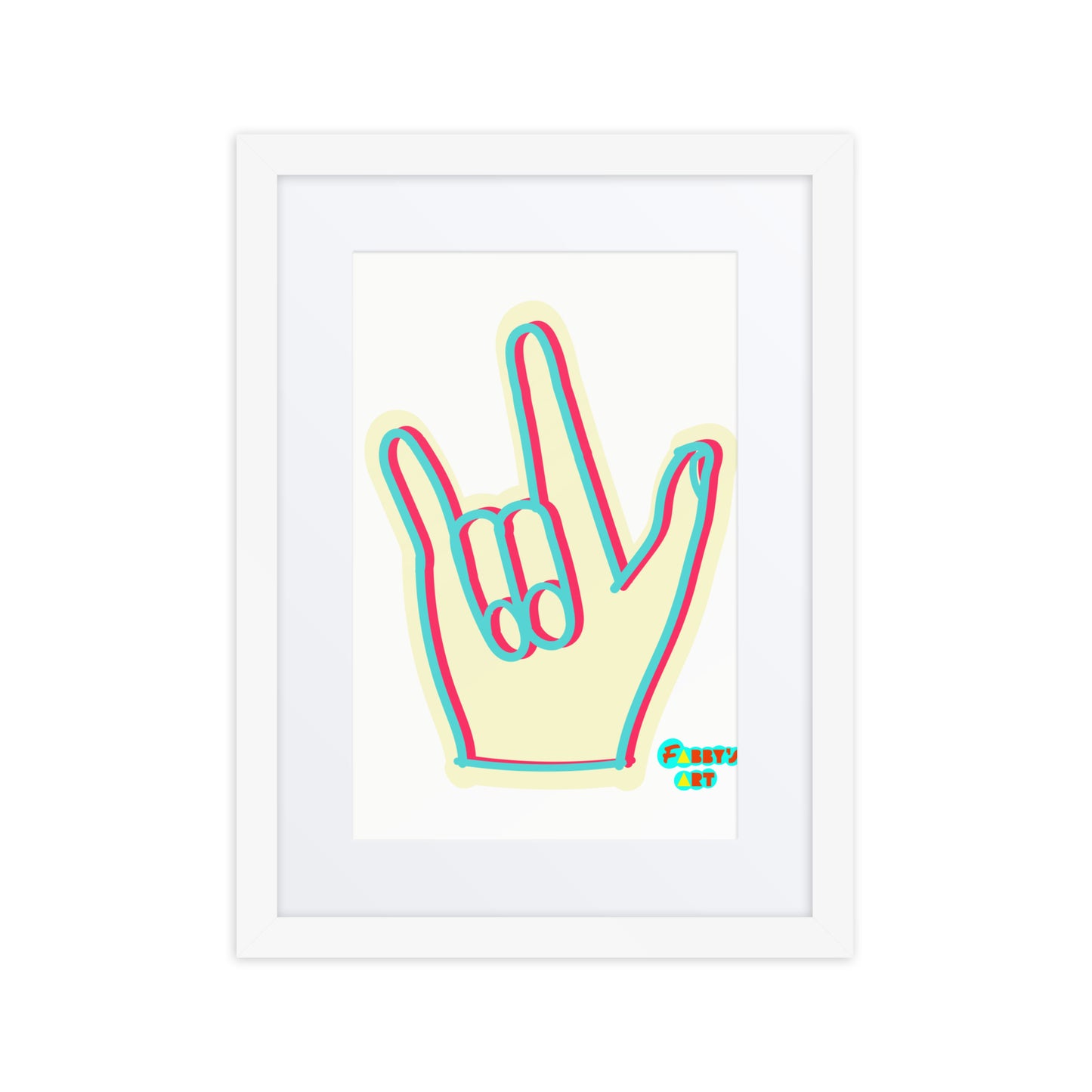 I love you sign language, Framed poster with Mat