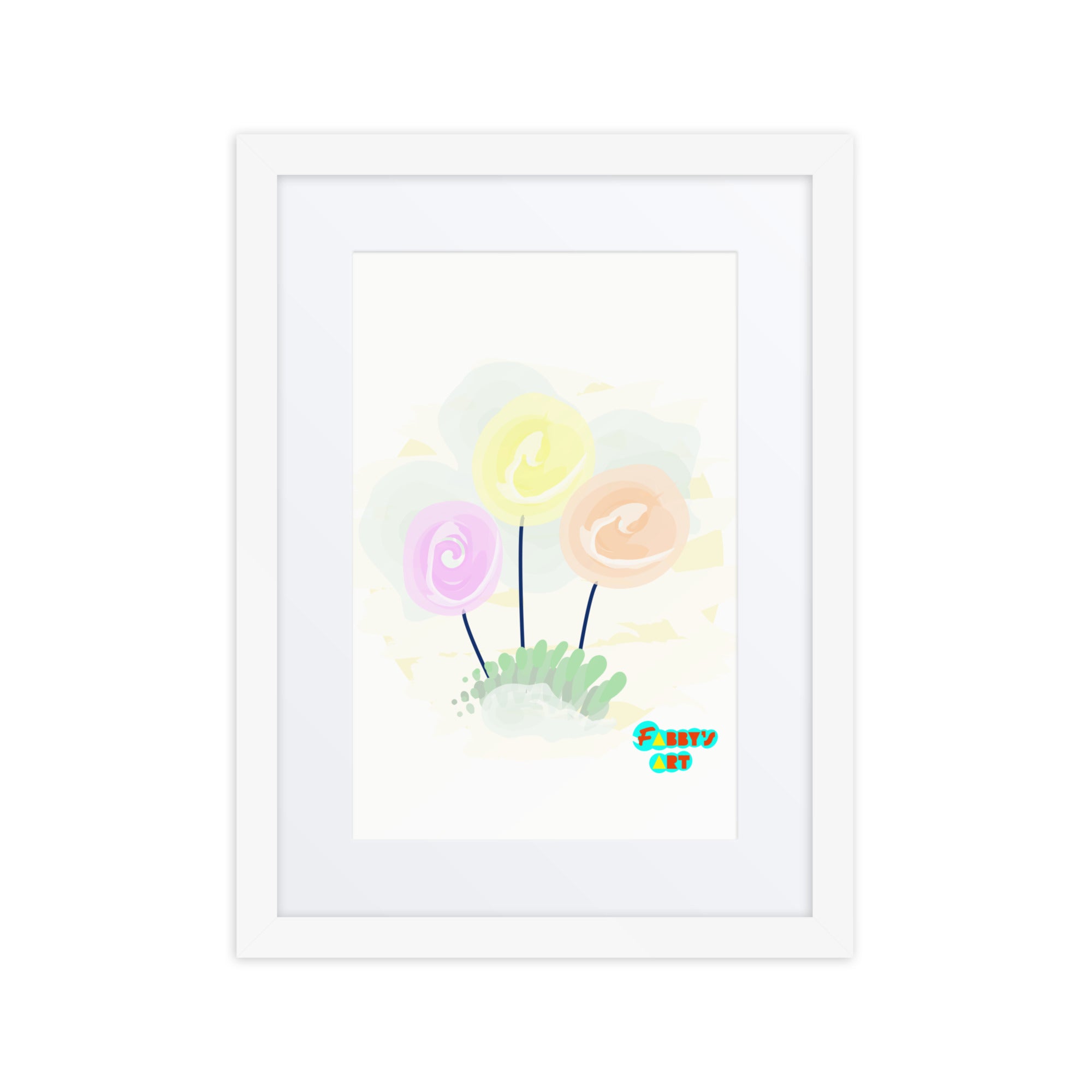 Women’s day flowers, Framed poster with Mat