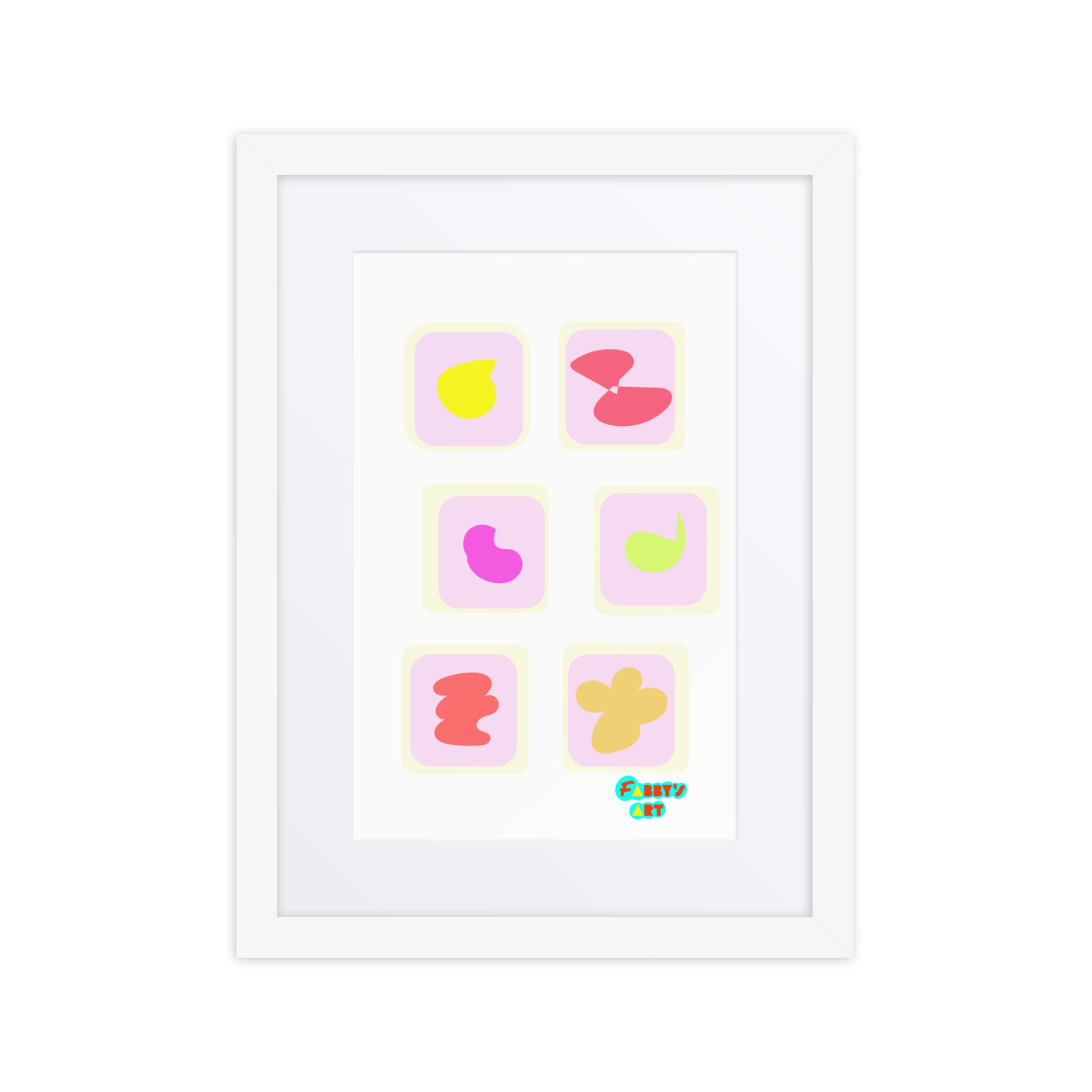 Triangular petals, Framed poster with Mat