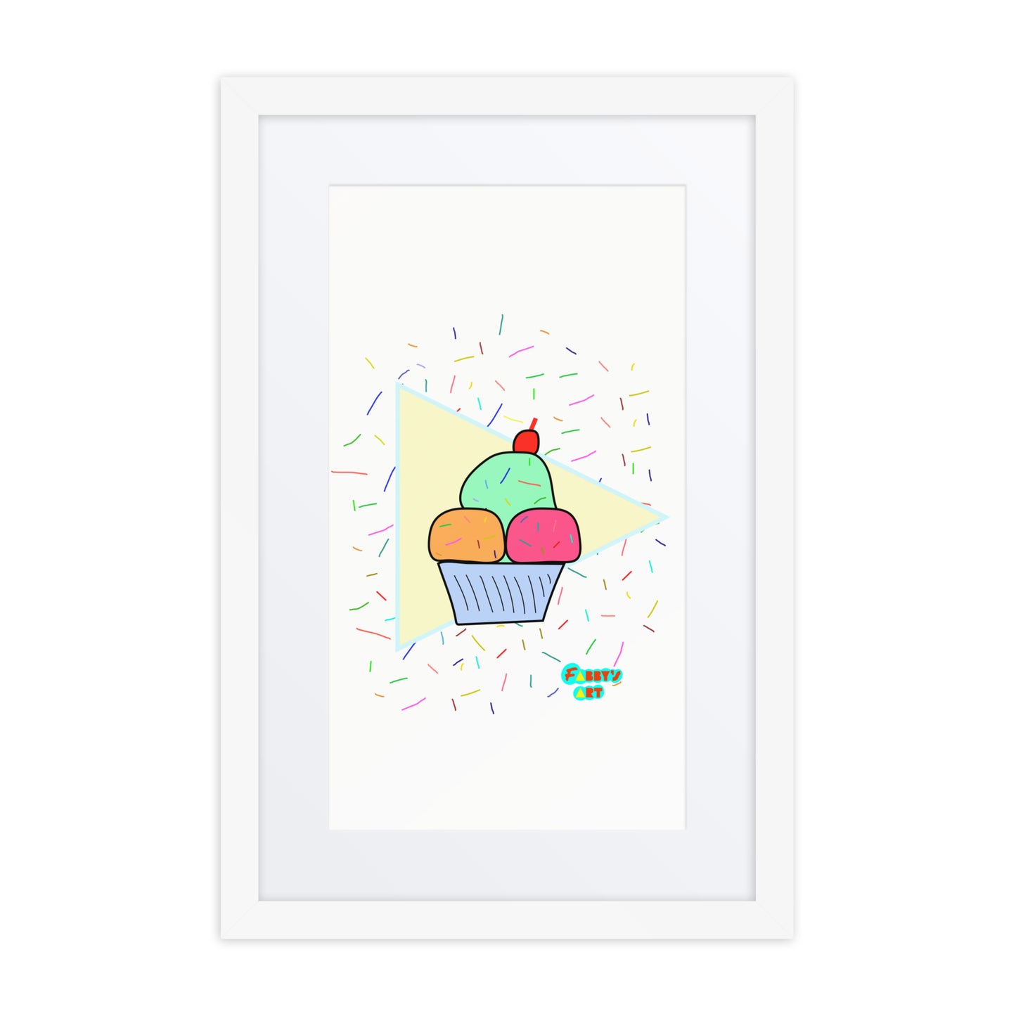 Ice cream time, Framed poster with Mat