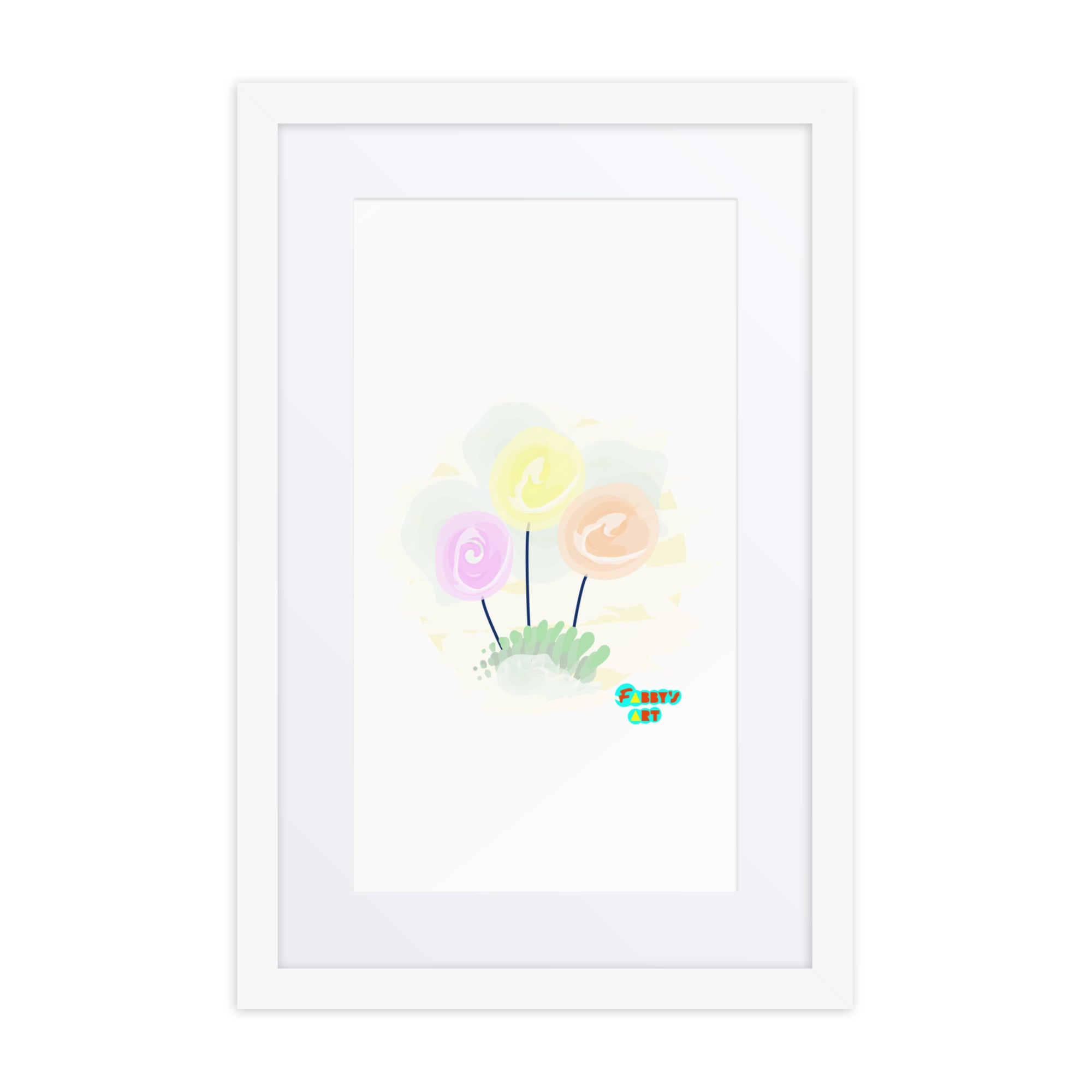 Women’s day flowers, Framed poster with Mat