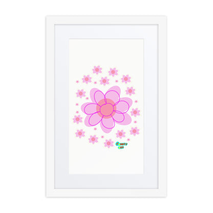 Pink Flower, Framed poster with Mat