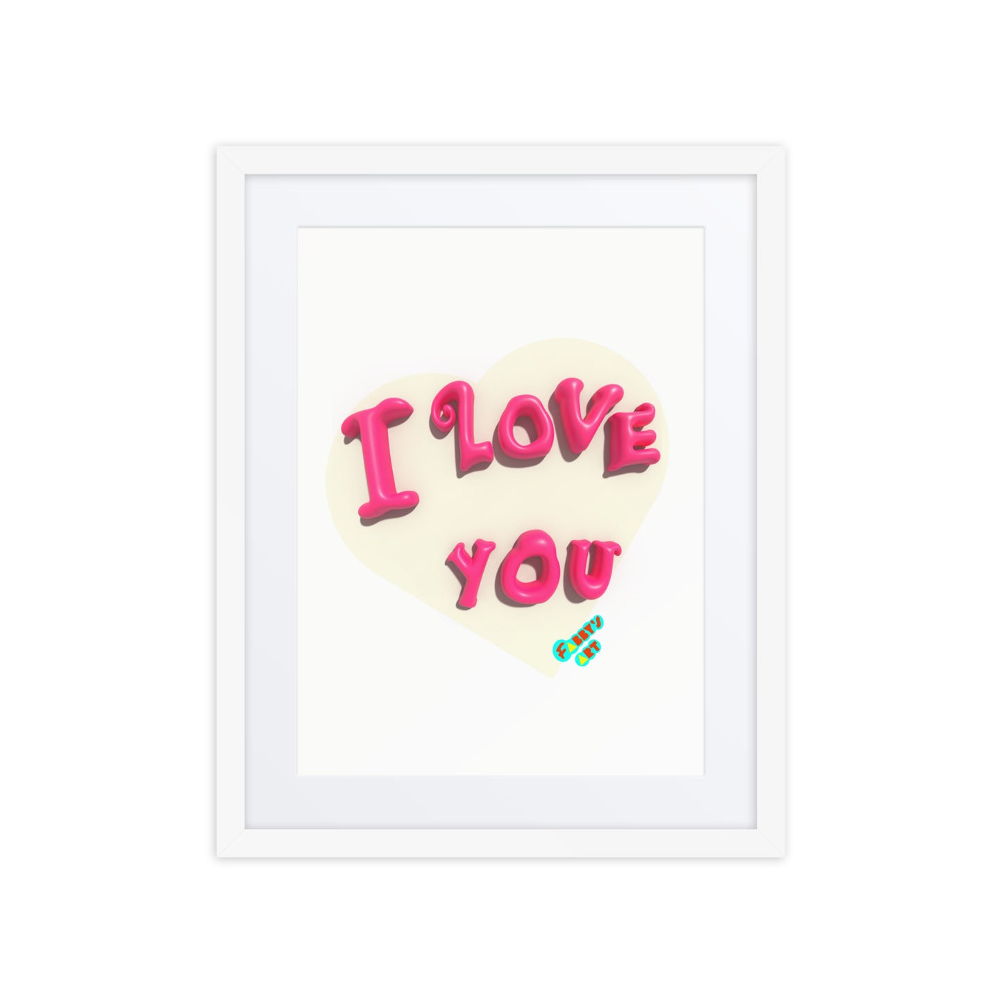 I love you heart, Framed poster with Mat