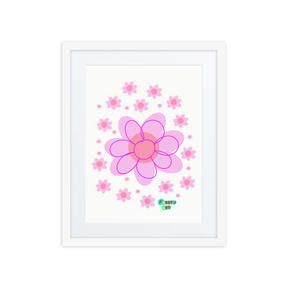 Pink Flower, Framed poster with Mat