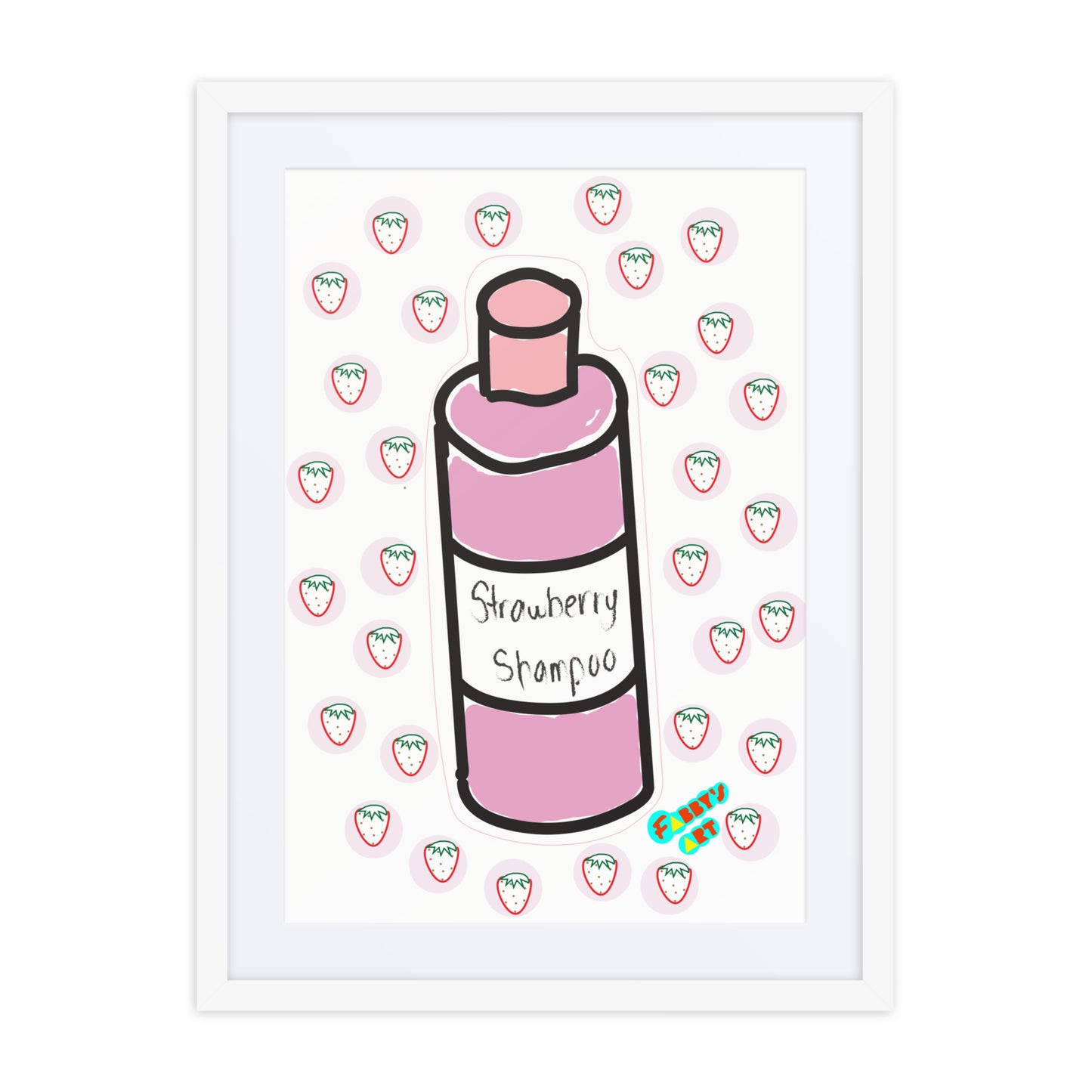 Strawberry shampoo, Framed poster with Mat