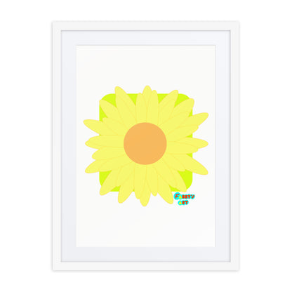 Sunflower, Framed poster with Mat