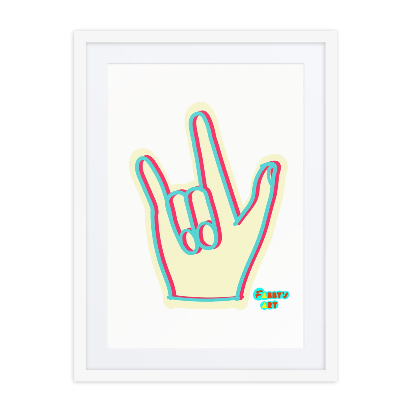 I love you sign language, Framed poster with Mat