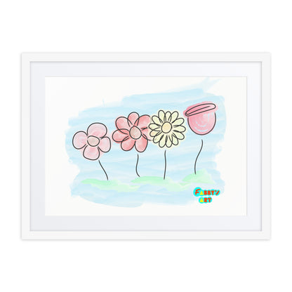 Buying myself four flowers, Framed poster with Mat