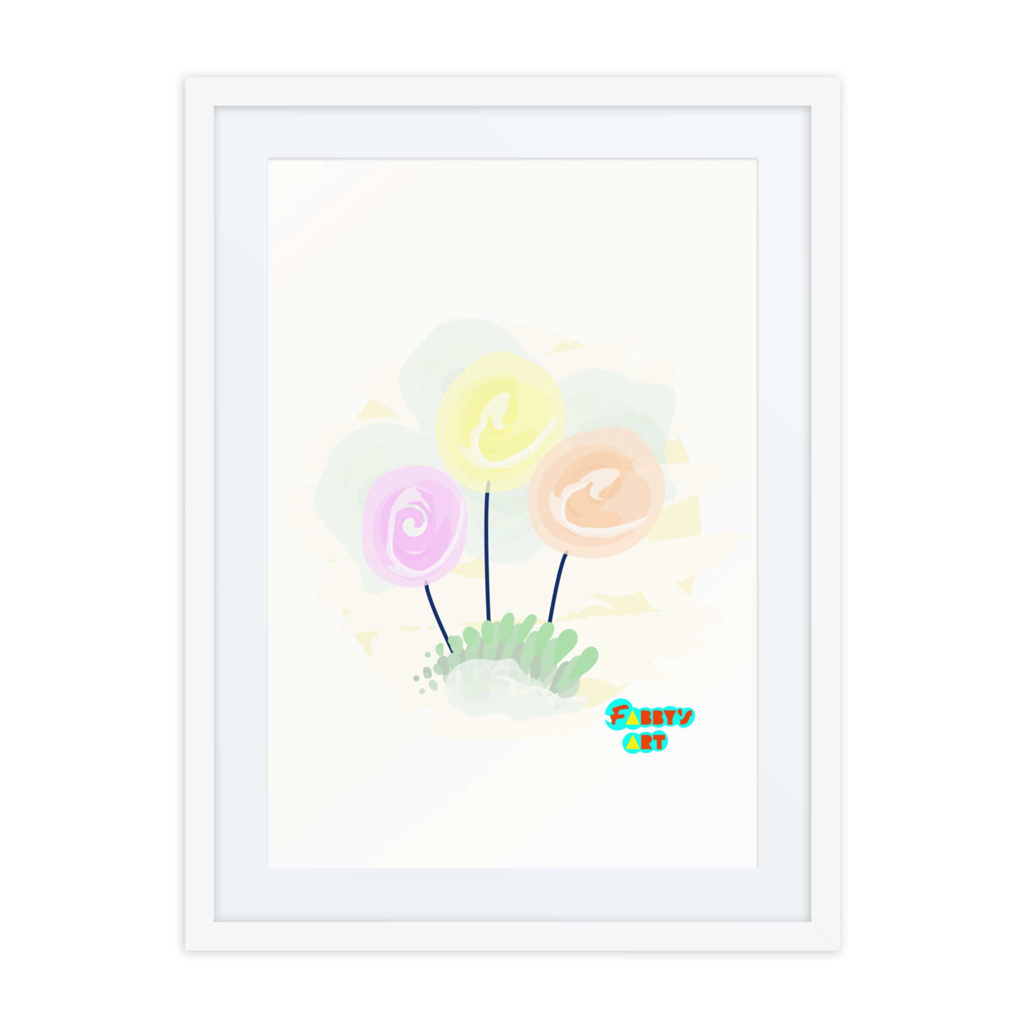 Women’s day flowers, Framed poster with Mat