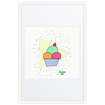 Ice cream time, Framed poster with Mat