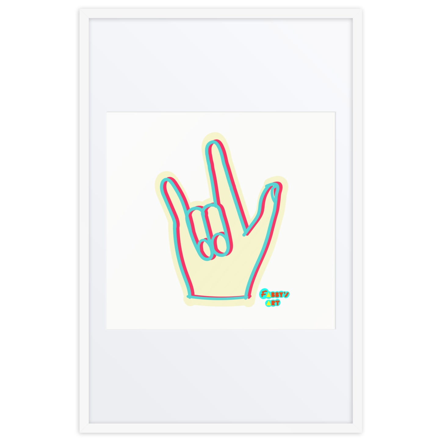 I love you sign language, Framed poster with Mat