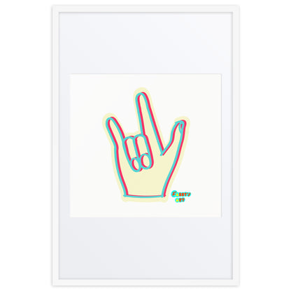 I love you sign language, Framed poster with Mat