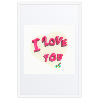 I love you heart, Framed poster with Mat