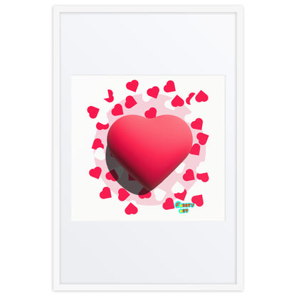 Valentines heart 3D, Framed poster with Mat