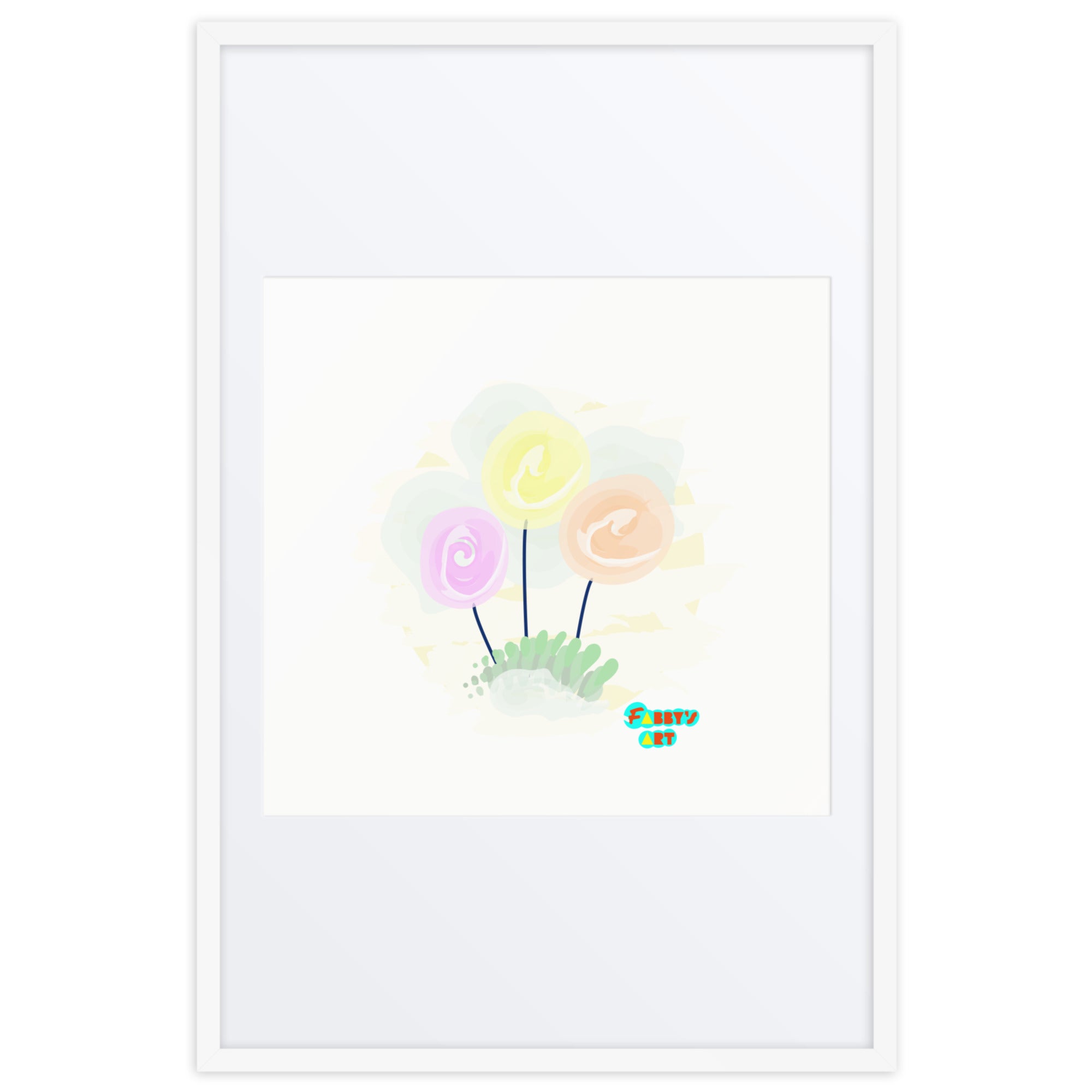 Women’s day flowers, Framed poster with Mat