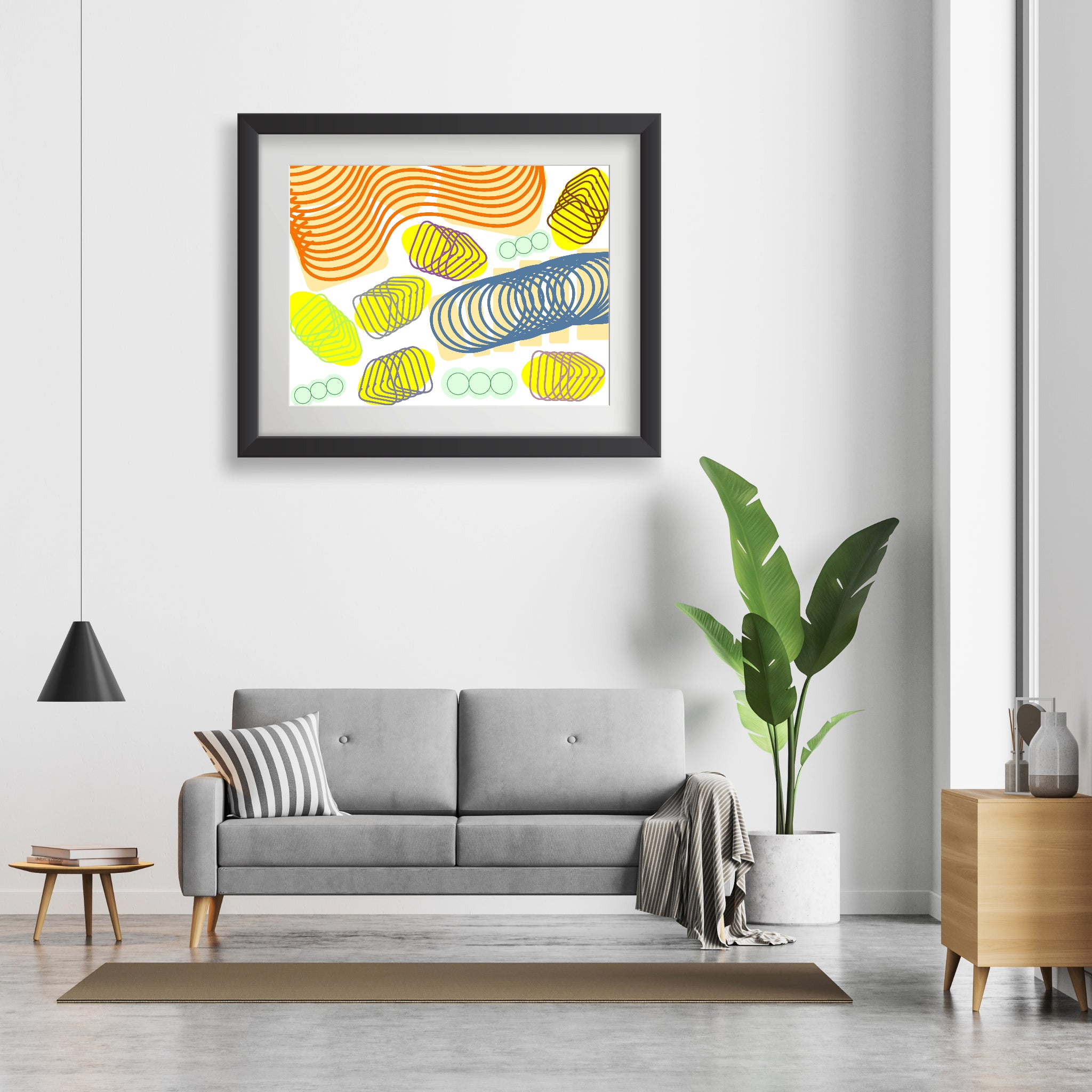 Spiral momentum (orange and colors), Poster