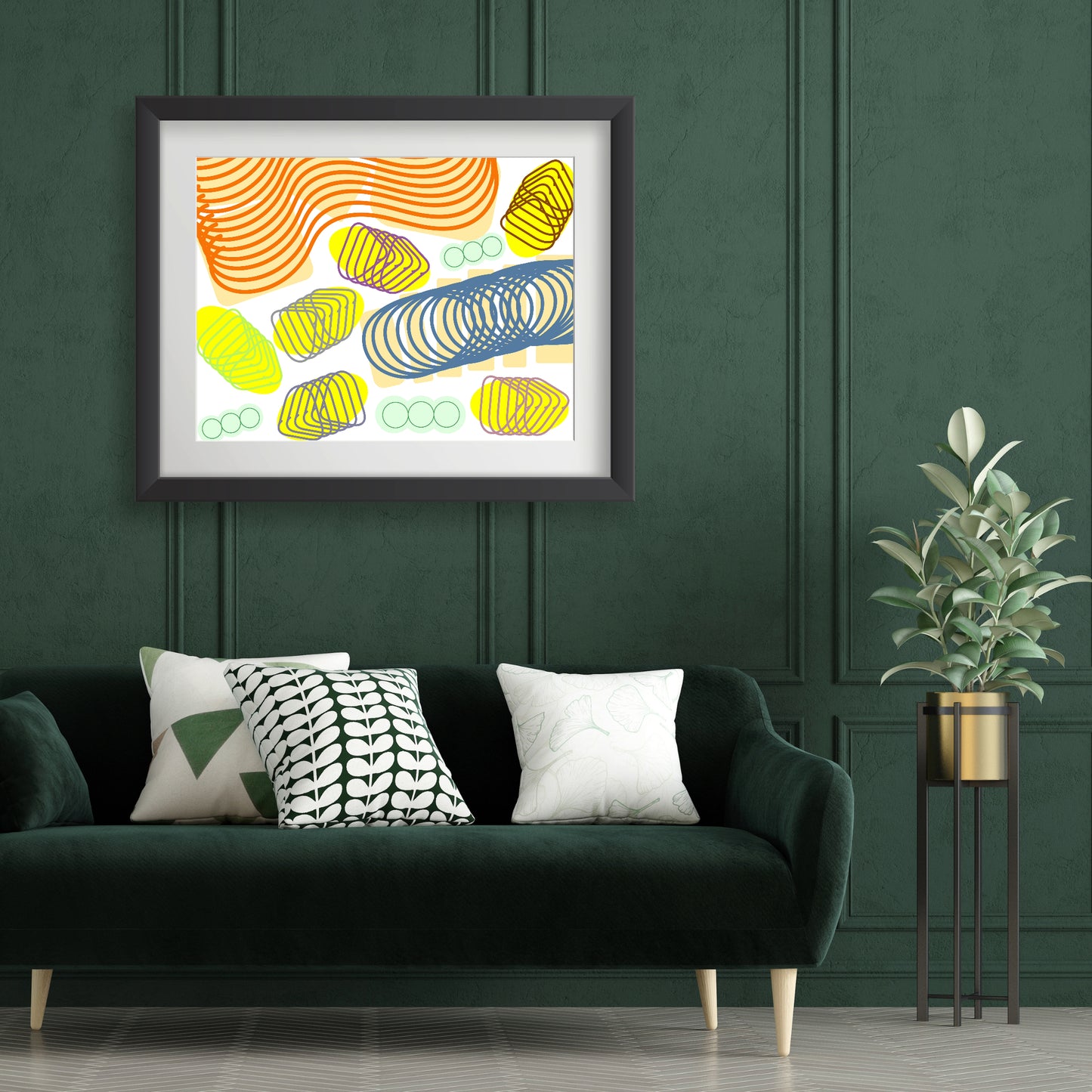 Spiral momentum (orange and colors), Poster