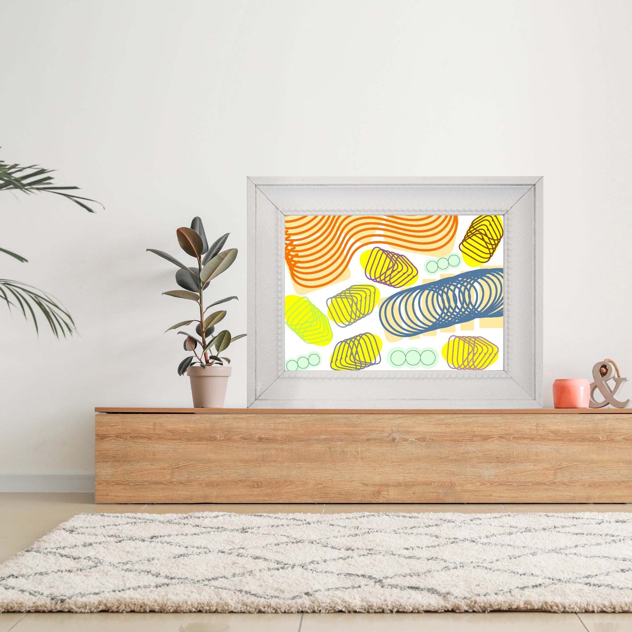 Spiral momentum (orange and colors), Poster