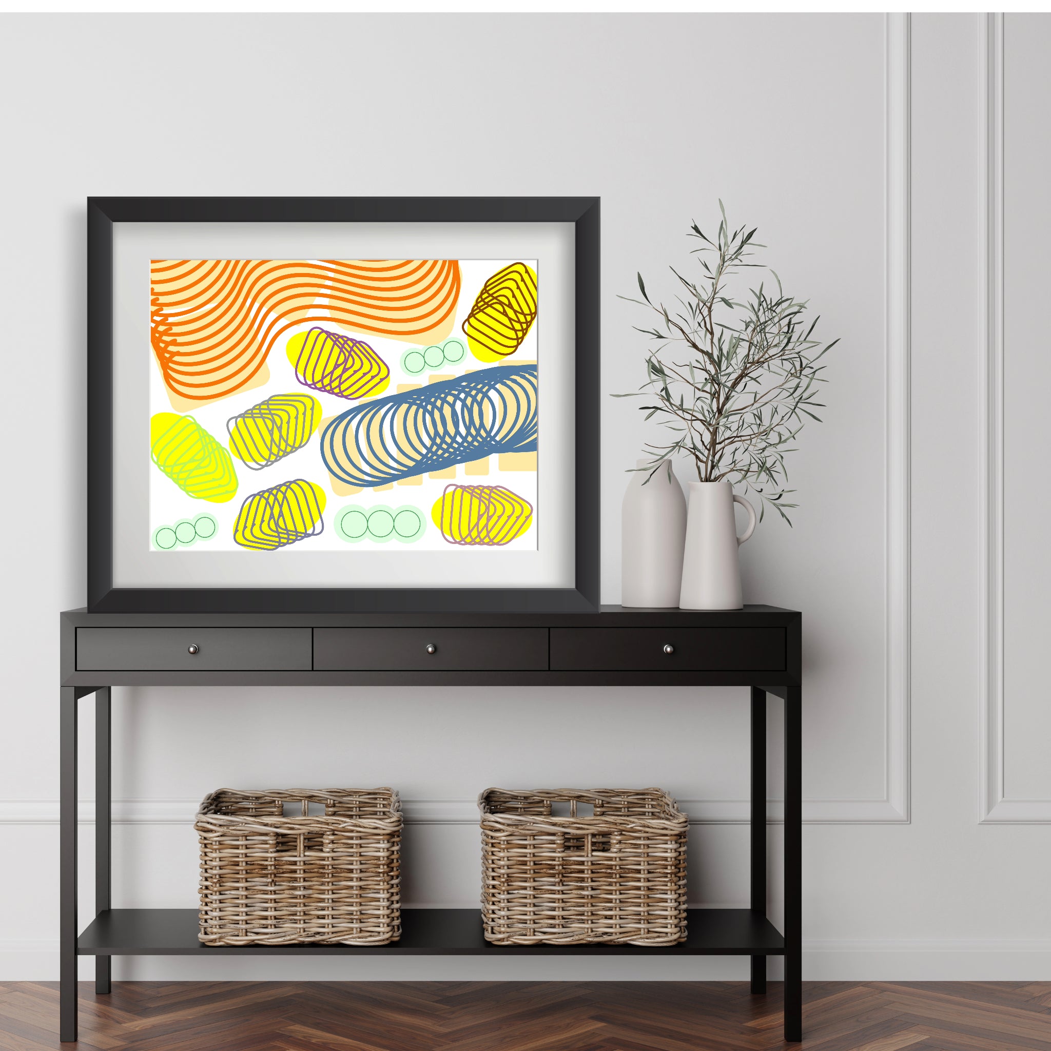 Spiral momentum (orange and colors), Poster