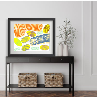 Spiral momentum (orange and colors), Poster