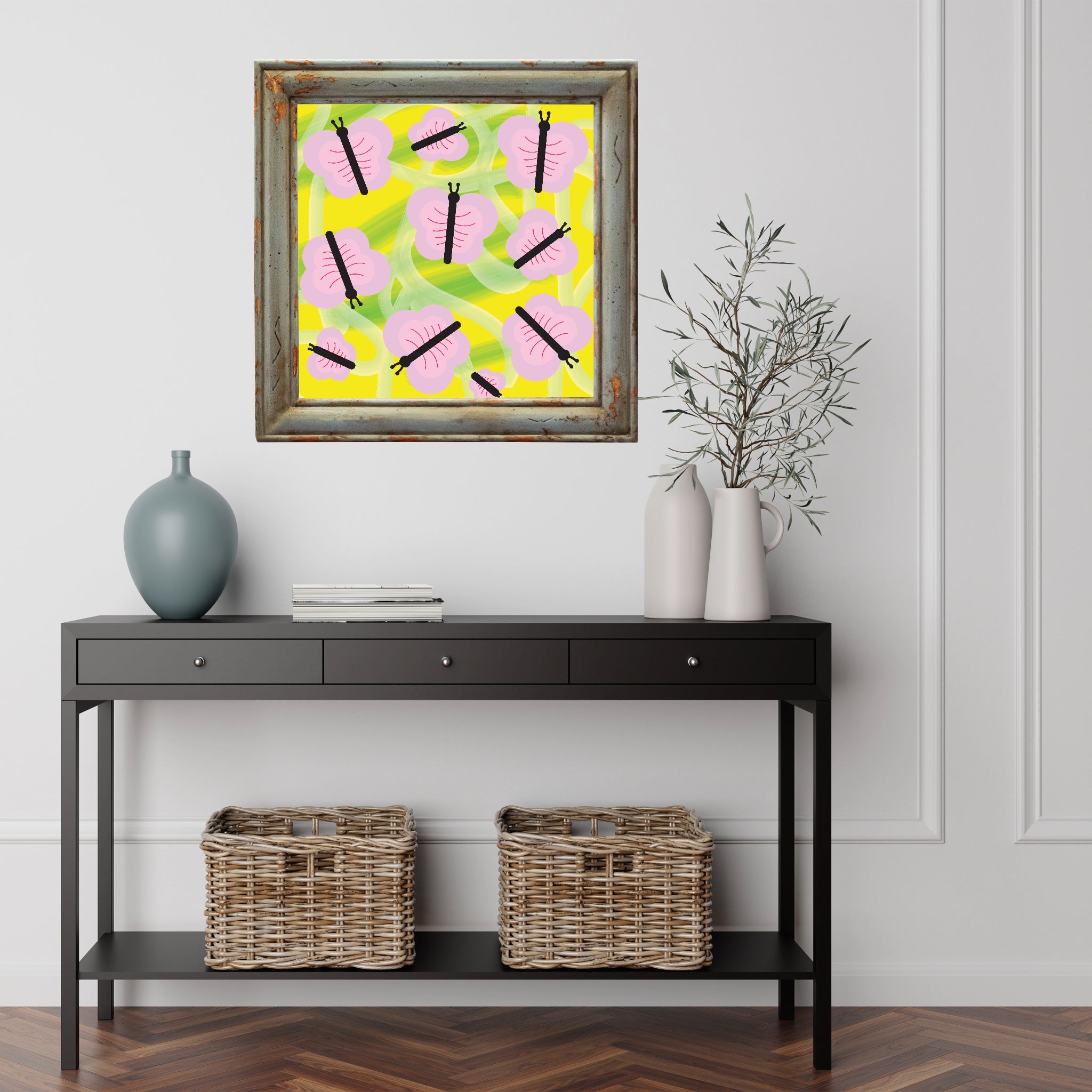 Pink Butterflies Poster