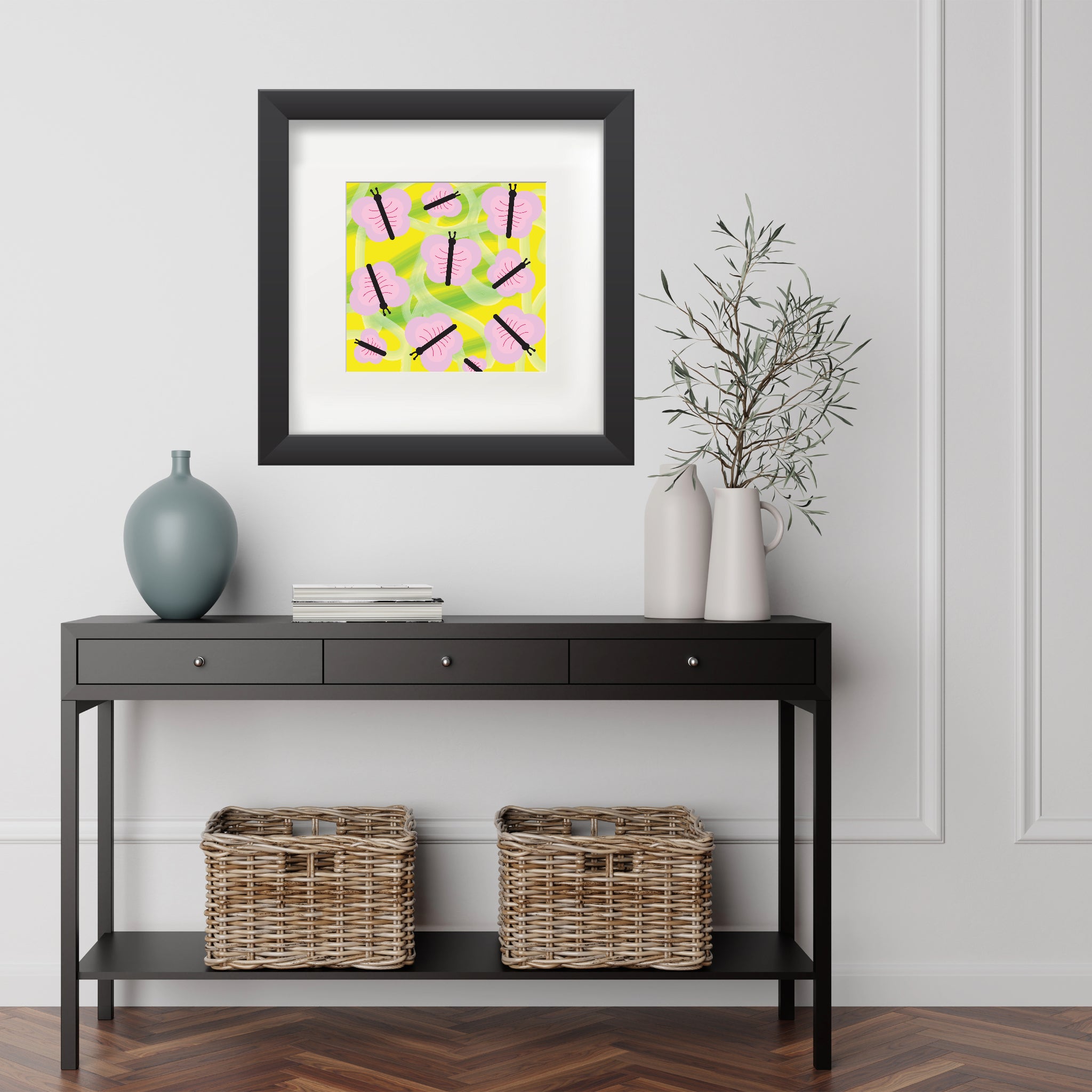 Pink Butterflies Poster