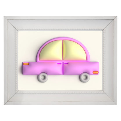 Pink car in yellow Photo paper