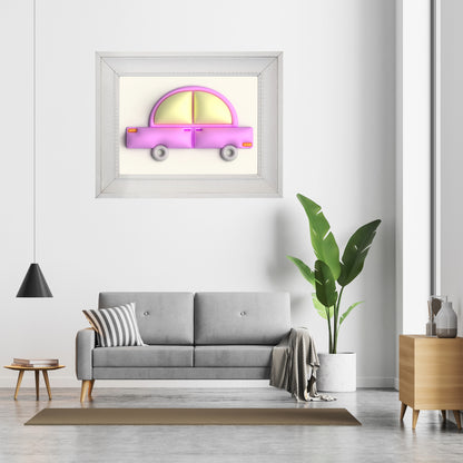 Pink car in yellow Photo paper