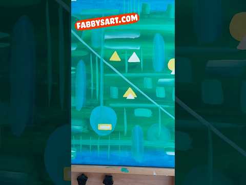 Green Triangular Stripes painting